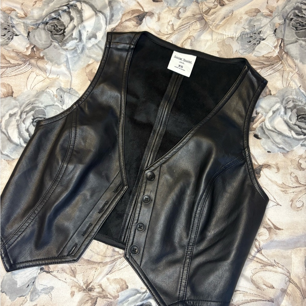 Black Leather Vest